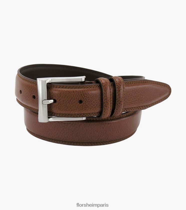 ceinture en cuir grainé martin Florsheim unisexe TBZJJL529 accessoires Cognac