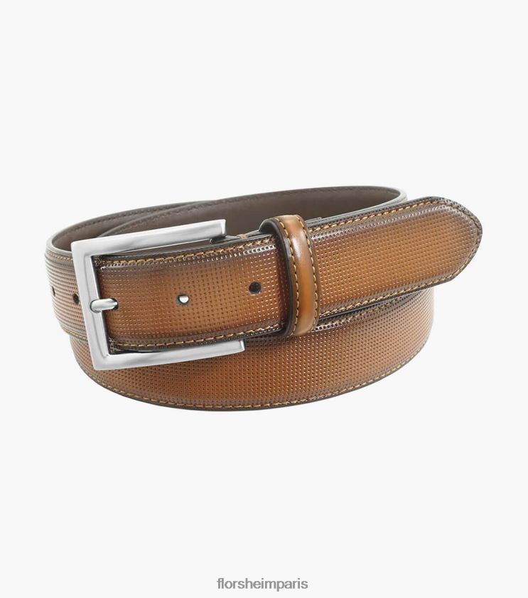 ceinture en cuir perforé sinclair Florsheim unisexe TBZJJL550 accessoires Cognac