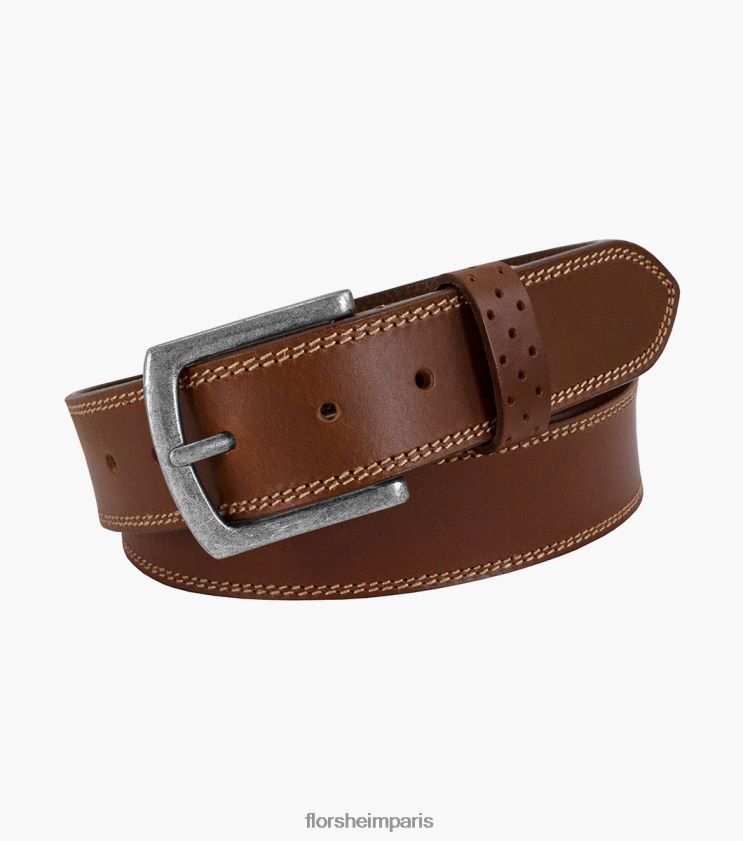 ceinture en cuir véritable jarvis Florsheim unisexe TBZJJL512 accessoires châtaigne