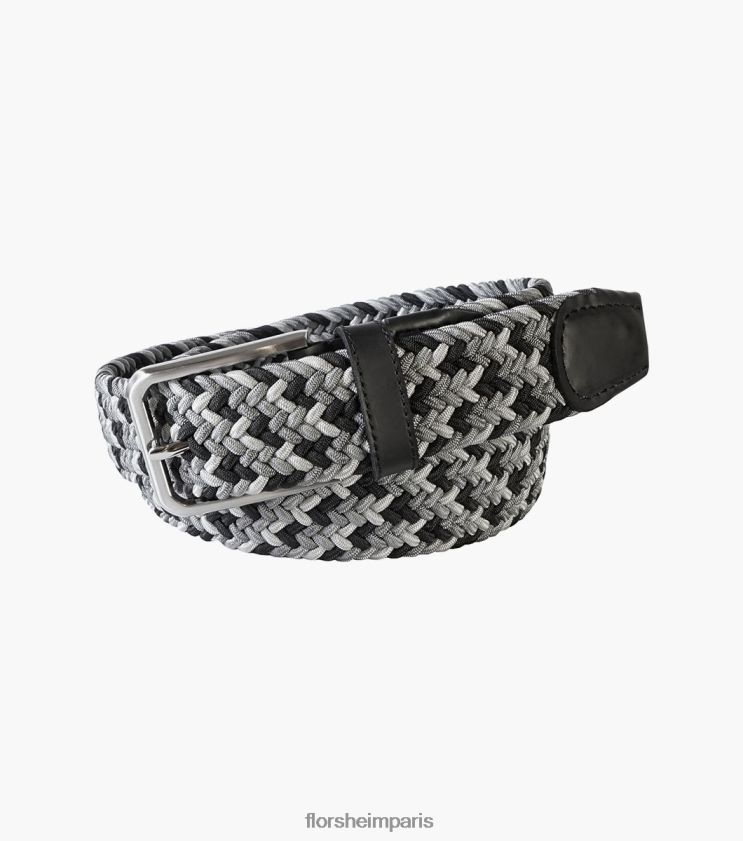 ceinture élastique tissée myles Florsheim unisexe TBZJJL509 accessoires noir blanc