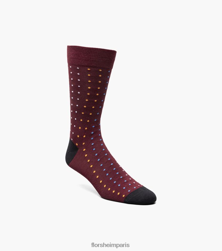 chaussettes habillées galaxy crew Florsheim unisexe TBZJJL563 accessoires Bourgogne