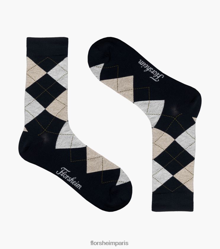 chaussettes habillées à motif losanges Florsheim unisexe TBZJJL578 accessoires marine