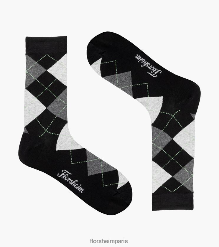 chaussettes habillées à motif losanges Florsheim unisexe TBZJJL580 accessoires noir