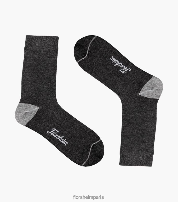 chaussettes habillées plates en bambou Florsheim unisexe TBZJJL569 accessoires charbon