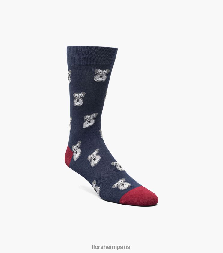 chaussettes habillées schnauzer crew Florsheim unisexe TBZJJL564 accessoires marine