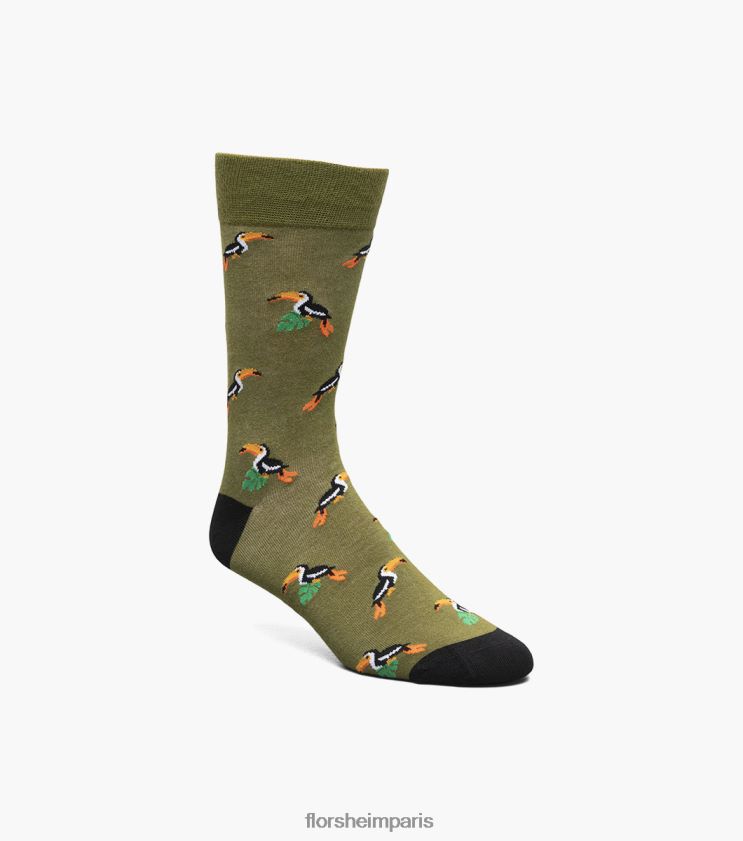 chaussettes habillées toucan crew Florsheim unisexe TBZJJL566 accessoires olive