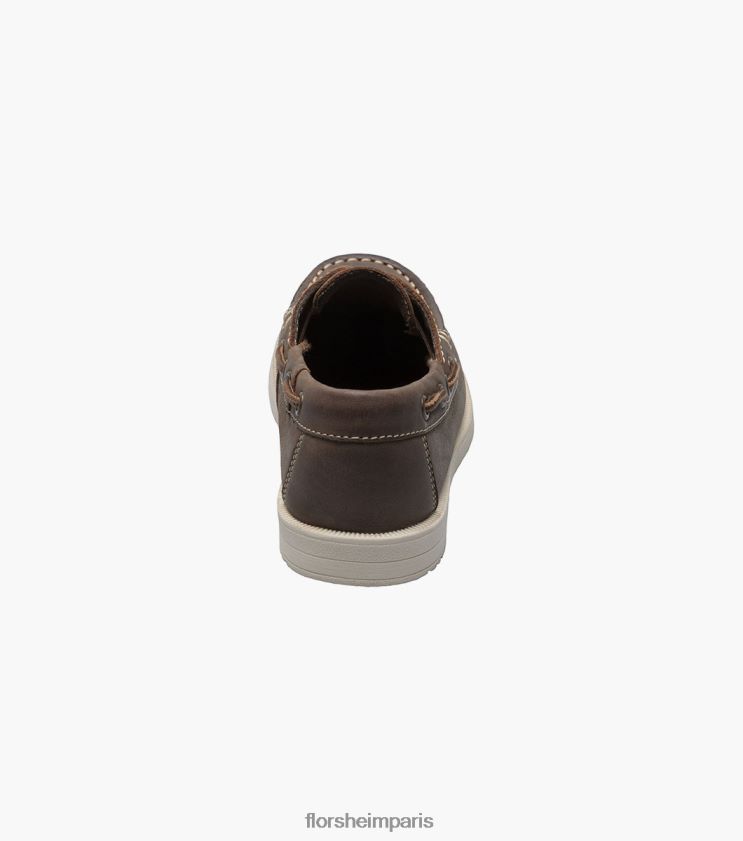 croquet jr. chaussure bateau moc toe Florsheim enfants TBZJJL422 chaussure ch marron