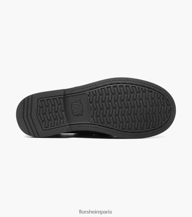 croquet jr. chaussure bateau moc toe Florsheim enfants TBZJJL423 chaussure nubuck noir