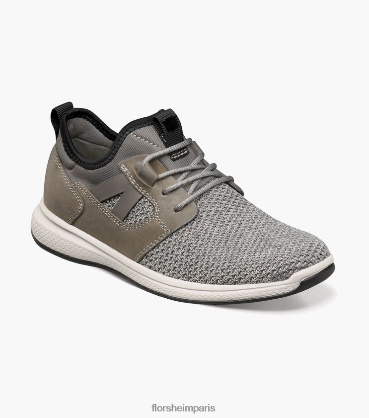 grands lacs jr. baskets à bout uni en maille Florsheim enfants TBZJJL441 chaussure gris