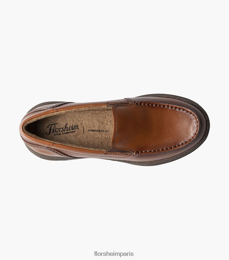 central jr. mocassins vénitiens à bout mocassin Florsheim enfants TBZJJL478 chaussure Cognac