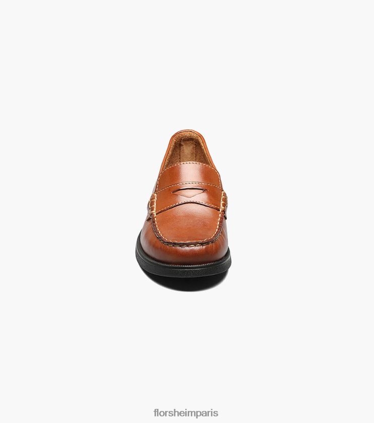 croquet jr. mocassins à bout mocassin Florsheim enfants TBZJJL494 chaussure bronzage de selle