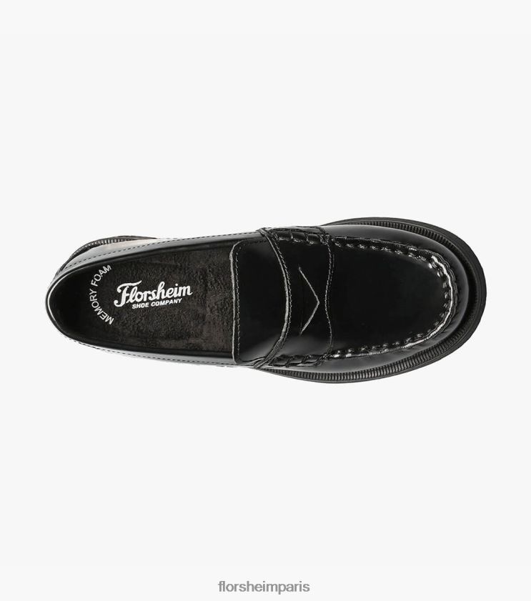 croquet jr. mocassins à bout mocassin Florsheim enfants TBZJJL495 chaussure noir