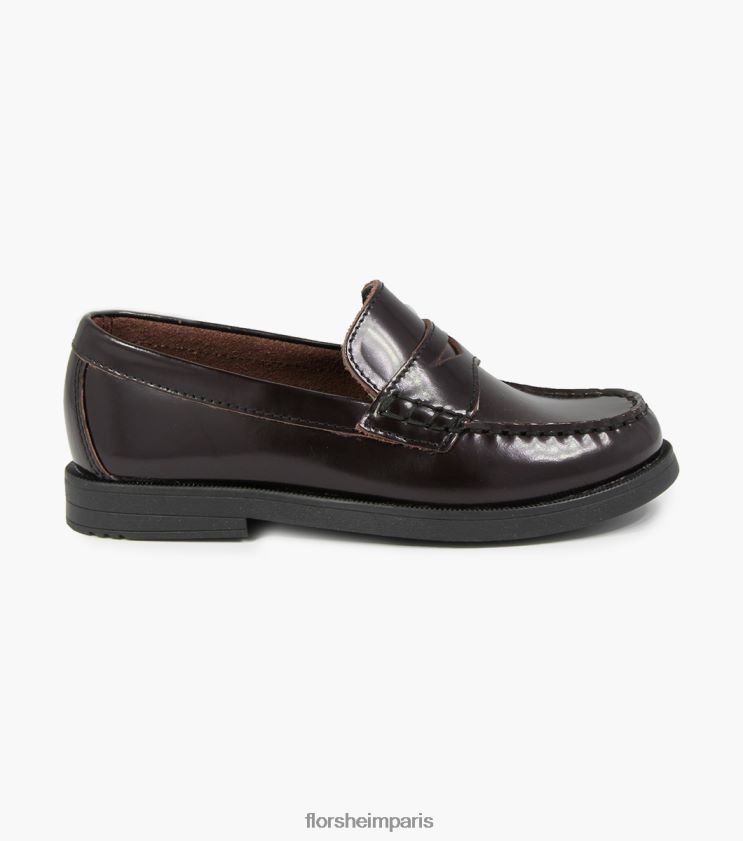 croquet jr. mocassins à bout mocassin Florsheim enfants TBZJJL496 chaussure Bourgogne