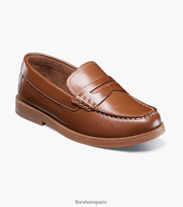 croquet jr. mocassins à bout mocassin Florsheim enfants TBZJJL497 chaussure Cognac