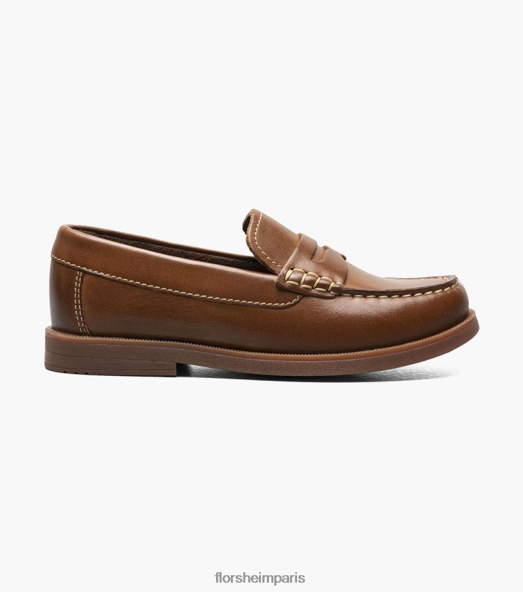 croquet jr. mocassins à bout mocassin Florsheim enfants TBZJJL497 chaussure Cognac