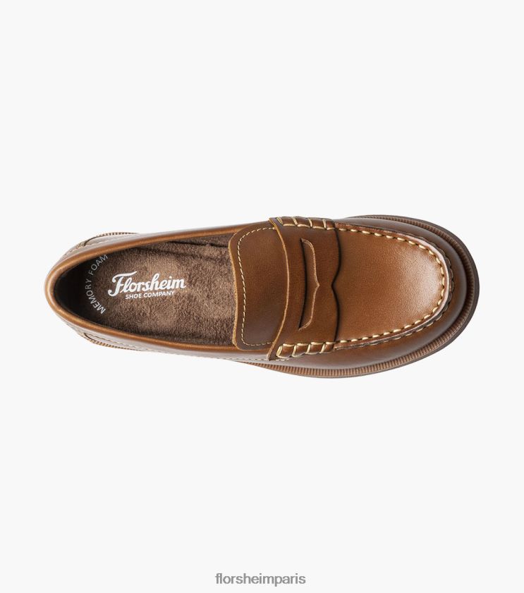 croquet jr. mocassins à bout mocassin Florsheim enfants TBZJJL497 chaussure Cognac