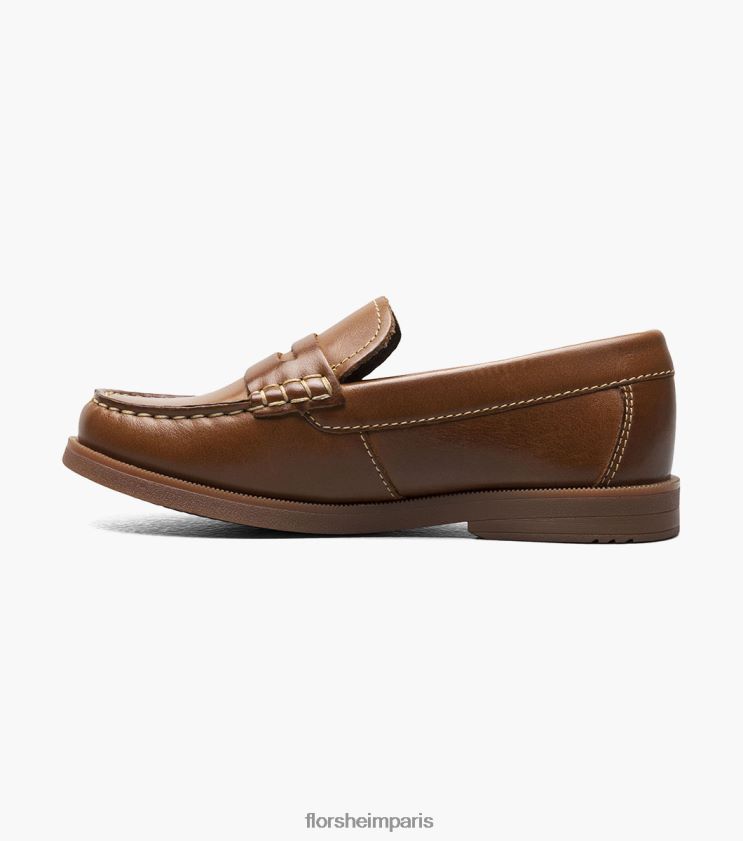 croquet jr. mocassins à bout mocassin Florsheim enfants TBZJJL497 chaussure Cognac