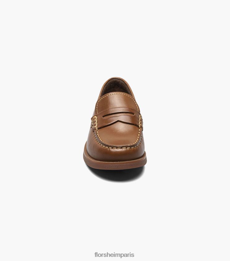 croquet jr. mocassins à bout mocassin Florsheim enfants TBZJJL497 chaussure Cognac