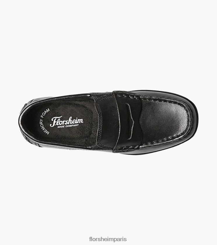jaspe jr. conducteur de moc toe penny Florsheim enfants TBZJJL436 chaussure noir