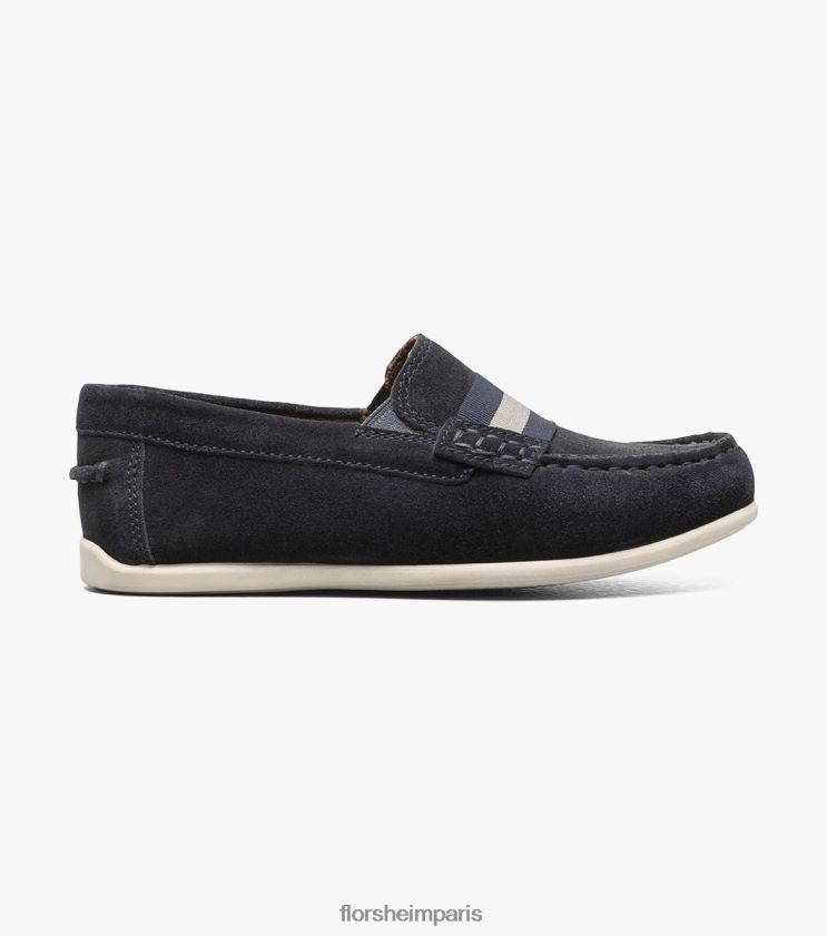 jaspe jr. mocassins à bride orteil Florsheim enfants TBZJJL426 chaussure daim bleu marine