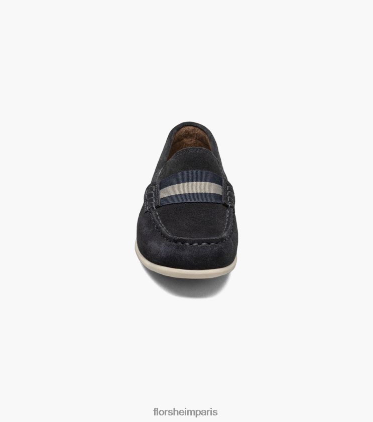 jaspe jr. mocassins à bride orteil Florsheim enfants TBZJJL426 chaussure daim bleu marine