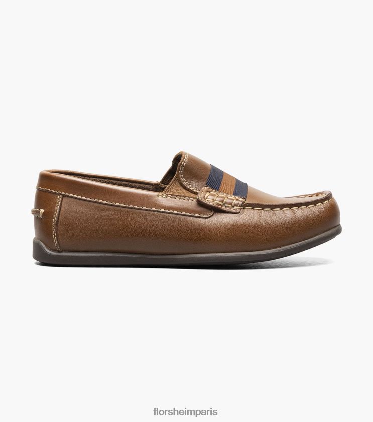 jaspe jr. mocassins à bride orteil Florsheim enfants TBZJJL427 chaussure bronzage de selle