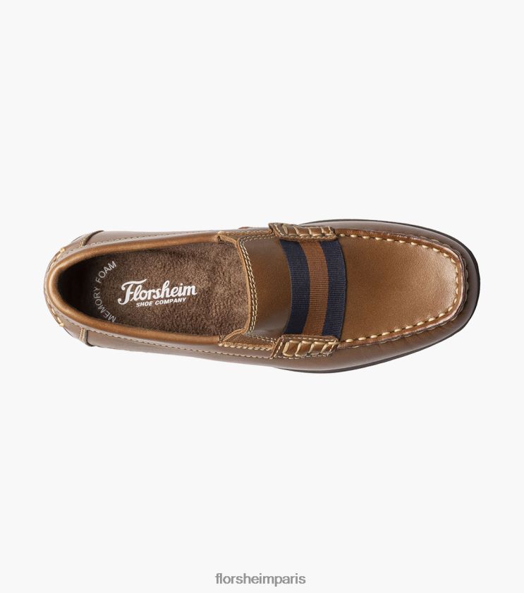 jaspe jr. mocassins à bride orteil Florsheim enfants TBZJJL427 chaussure bronzage de selle