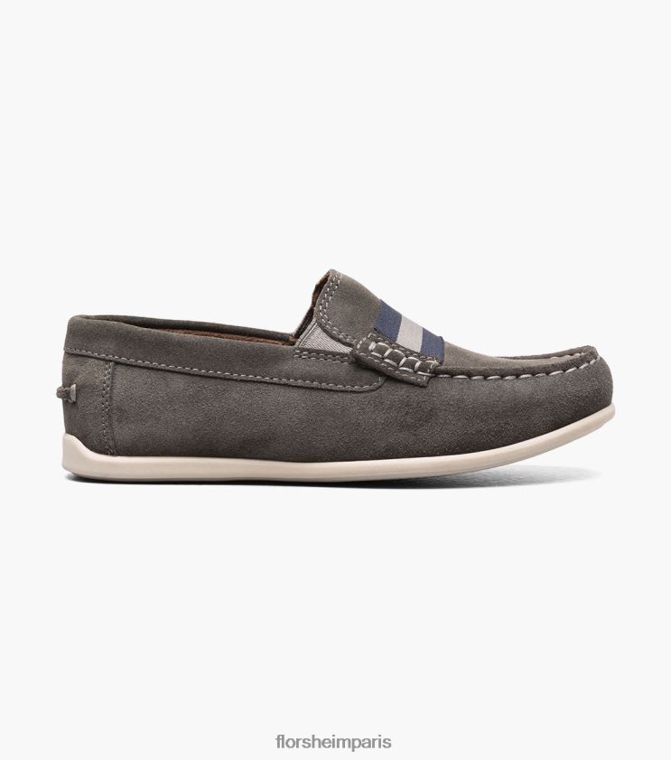 jaspe jr. mocassins à bride orteil Florsheim enfants TBZJJL429 chaussure daim gris