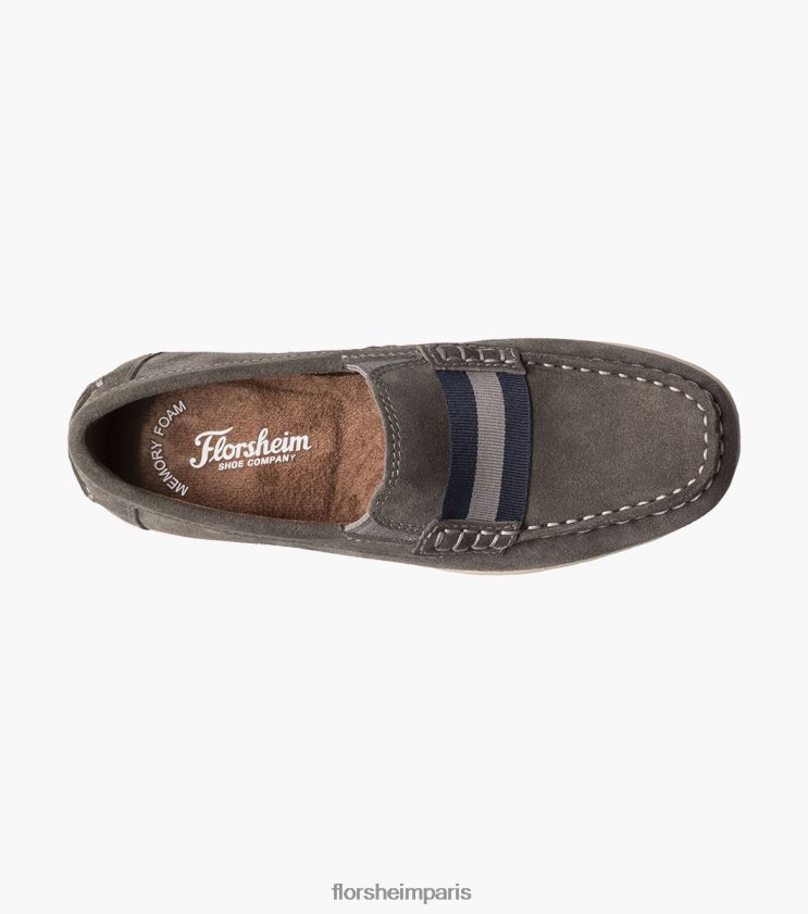 jaspe jr. mocassins à bride orteil Florsheim enfants TBZJJL429 chaussure daim gris