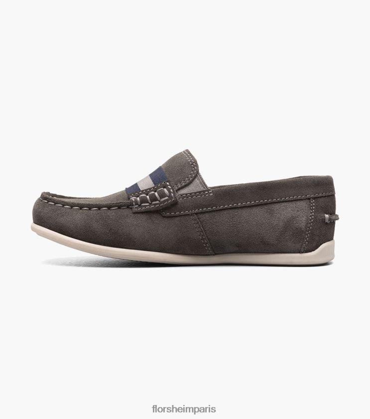 jaspe jr. mocassins à bride orteil Florsheim enfants TBZJJL429 chaussure daim gris