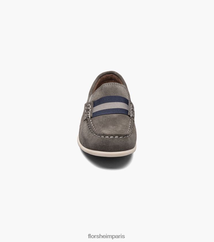 jaspe jr. mocassins à bride orteil Florsheim enfants TBZJJL429 chaussure daim gris