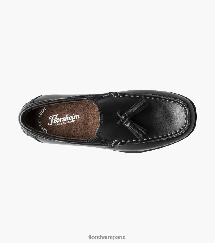jaspe jr. mocassins à pampilles à bout tombant Florsheim enfants TBZJJL475 chaussure noir