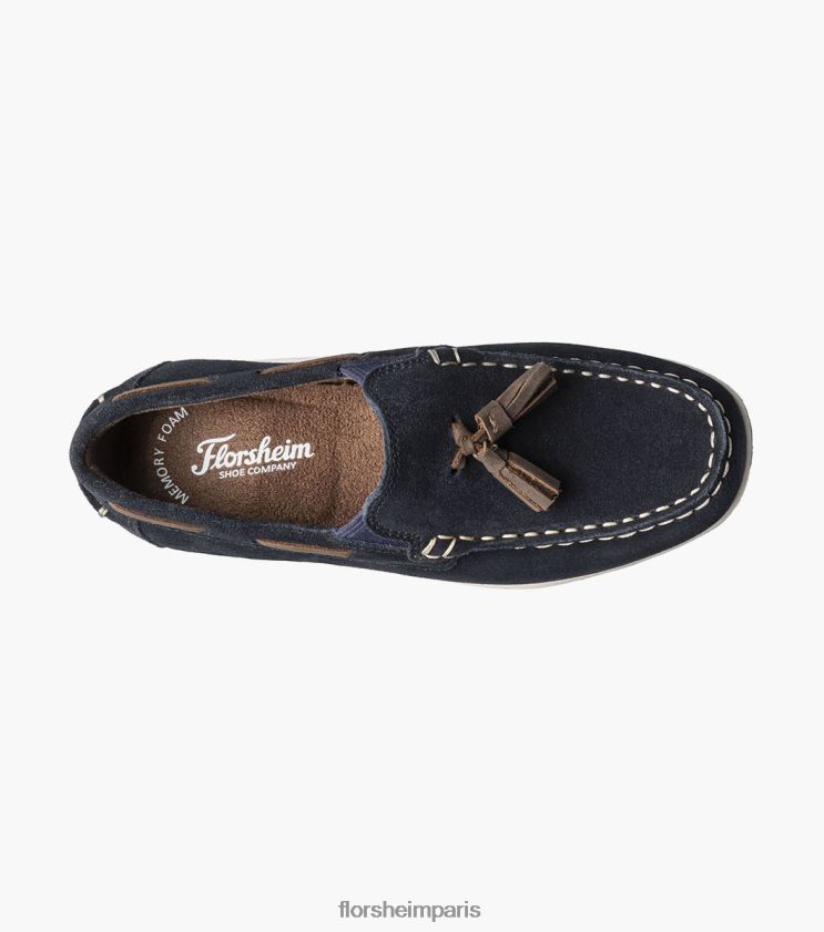 jaspe jr. mocassins à pampilles à bout tombant Florsheim enfants TBZJJL476 chaussure daim bleu marine