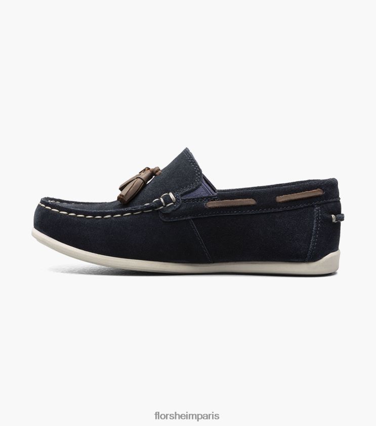 jaspe jr. mocassins à pampilles à bout tombant Florsheim enfants TBZJJL476 chaussure daim bleu marine