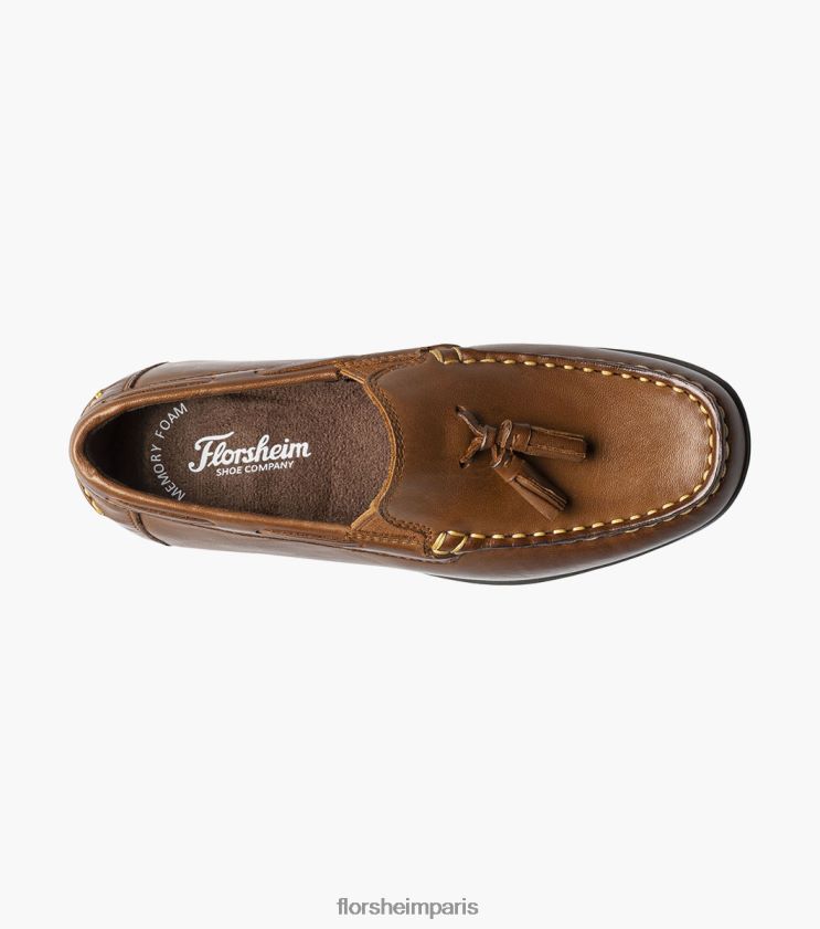 jaspe jr. mocassins à pampilles à bout tombant Florsheim enfants TBZJJL477 chaussure bronzage de selle