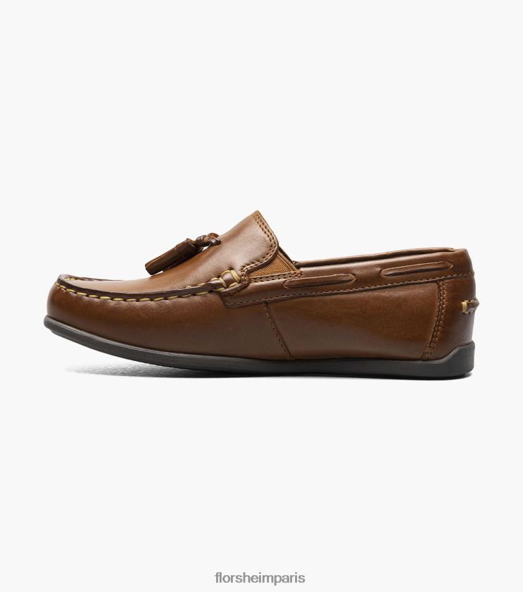 jaspe jr. mocassins à pampilles à bout tombant Florsheim enfants TBZJJL477 chaussure bronzage de selle
