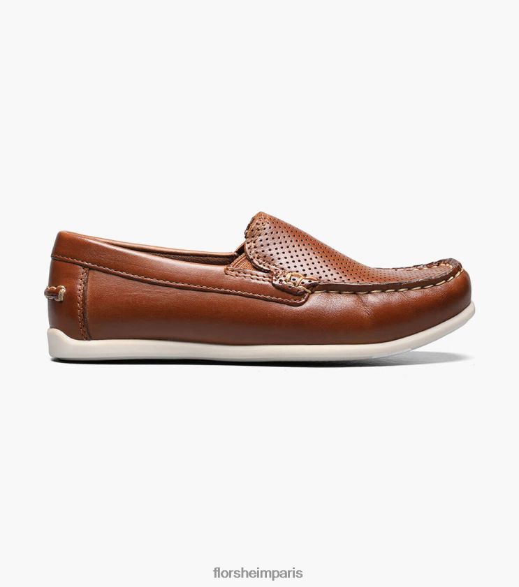 jaspe perf jr. mocassins vénitiens à bout mocassin Florsheim enfants TBZJJL467 chaussure bronzage de selle