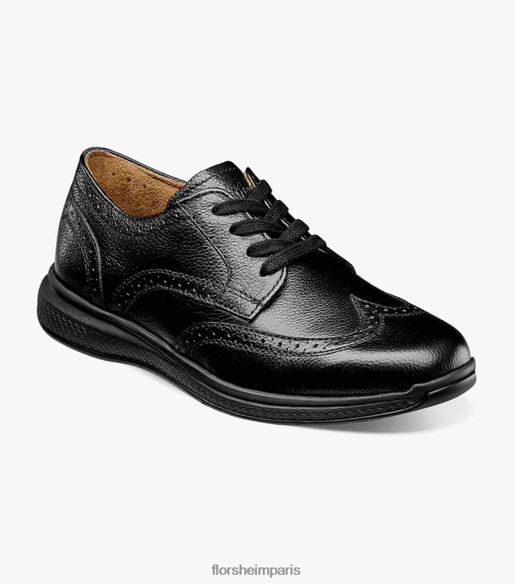 grands lacs jr. bout d'aile oxford Florsheim enfants TBZJJL443 chaussure noir
