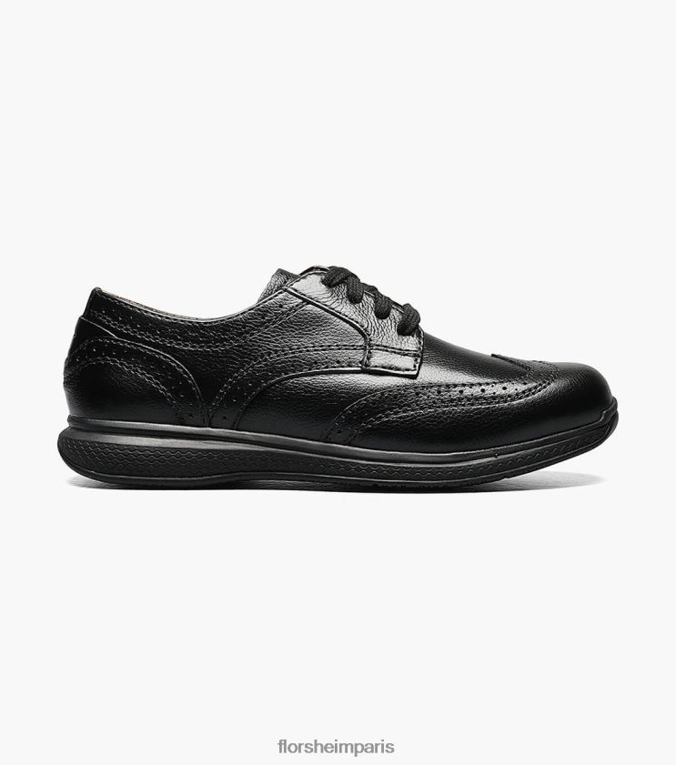 grands lacs jr. bout d'aile oxford Florsheim enfants TBZJJL443 chaussure noir