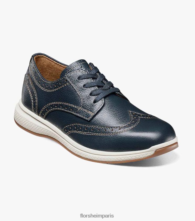 grands lacs jr. bout d'aile oxford Florsheim enfants TBZJJL444 chaussure marine