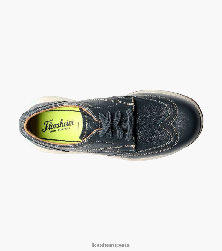 grands lacs jr. bout d'aile oxford Florsheim enfants TBZJJL444 chaussure marine