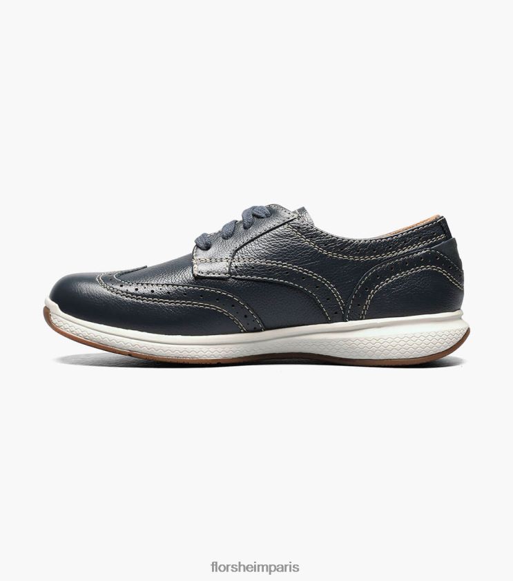 grands lacs jr. bout d'aile oxford Florsheim enfants TBZJJL444 chaussure marine