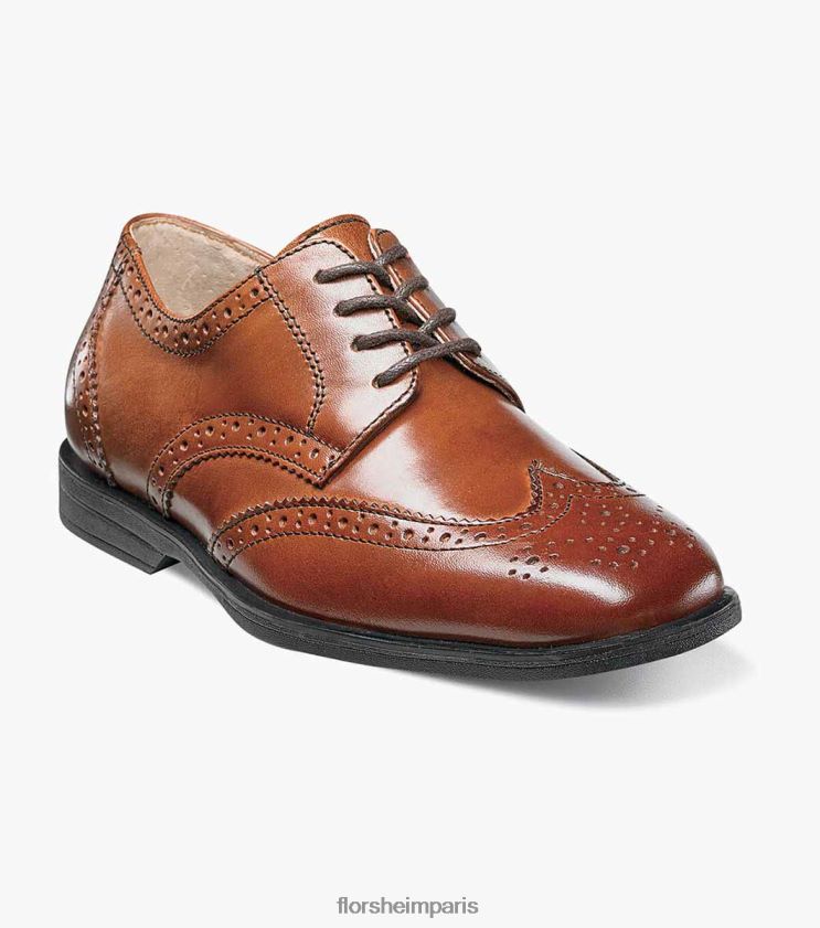 révéler jr. bout d'aile oxford Florsheim enfants TBZJJL483 chaussure Cognac
