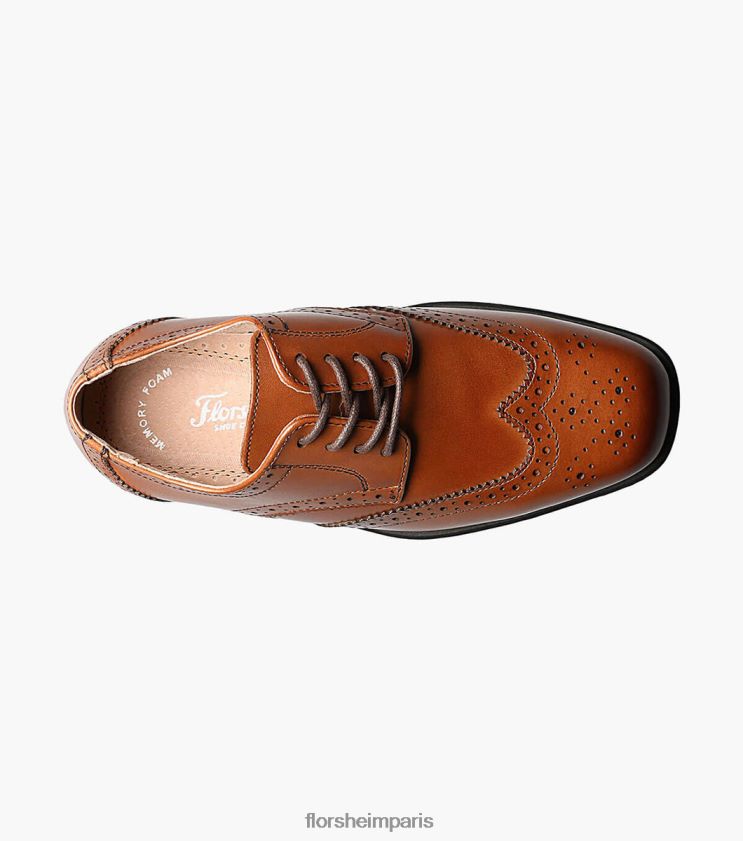 révéler jr. bout d'aile oxford Florsheim enfants TBZJJL483 chaussure Cognac