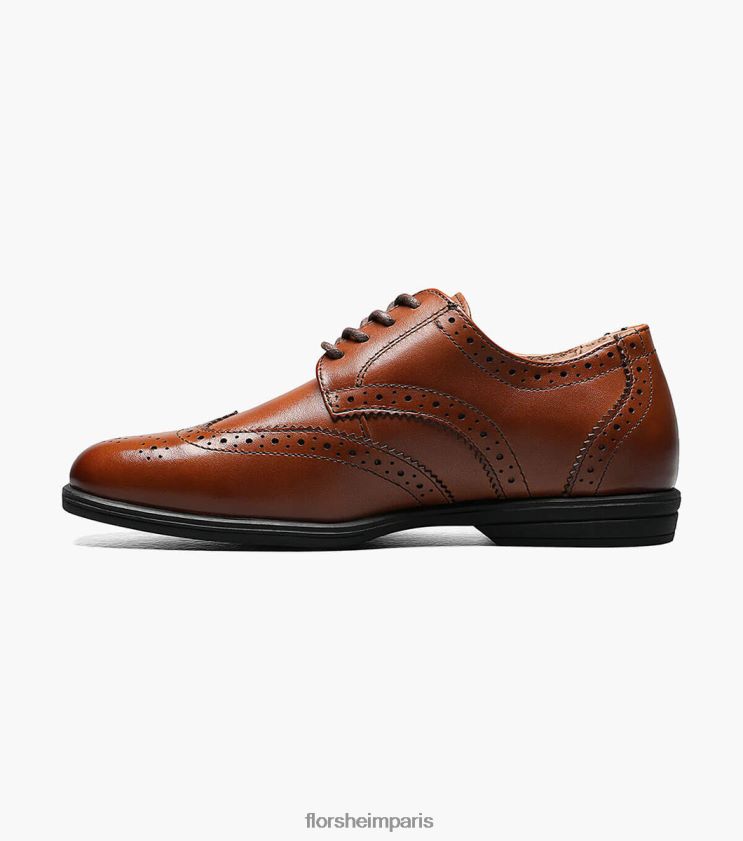 révéler jr. bout d'aile oxford Florsheim enfants TBZJJL483 chaussure Cognac
