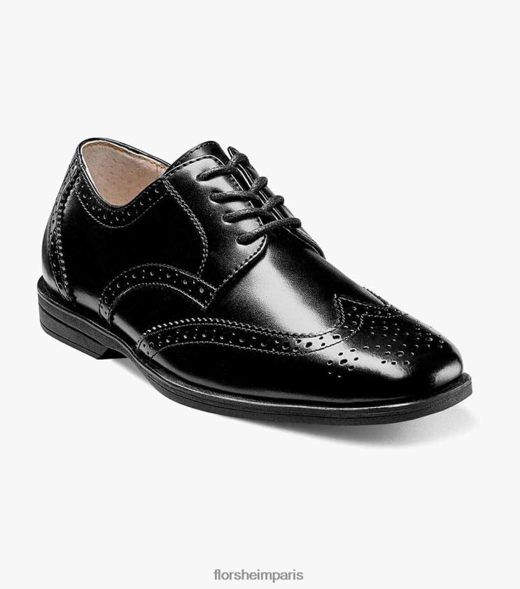 révéler jr. bout d'aile oxford Florsheim enfants TBZJJL484 chaussure noir