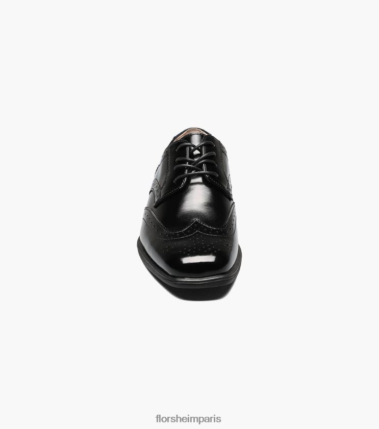 révéler jr. bout d'aile oxford Florsheim enfants TBZJJL484 chaussure noir