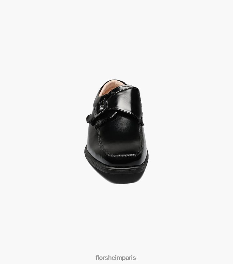 révéler jr. moc toe monk sangle oxford Florsheim enfants TBZJJL485 chaussure noir