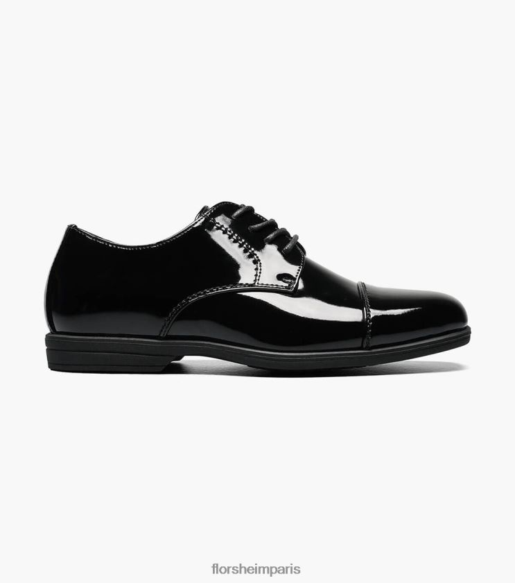 révéler jr. oxford à bout droit Florsheim enfants TBZJJL473 chaussure vernis noir