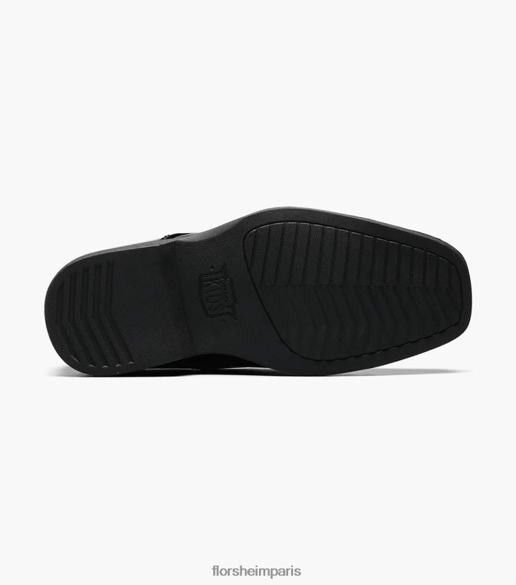 révéler jr. oxford à bout droit Florsheim enfants TBZJJL473 chaussure vernis noir
